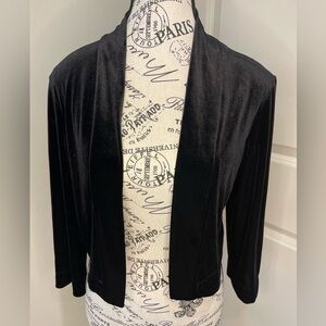 Ronni Nicole Velvet Looking Open Front Cardigan